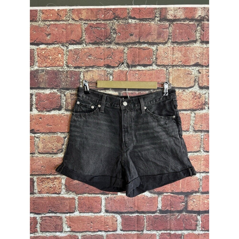 Levis Shorts Womens 29 Black Denim 80s Mom High Rise Premium Zip Fly Size 29
